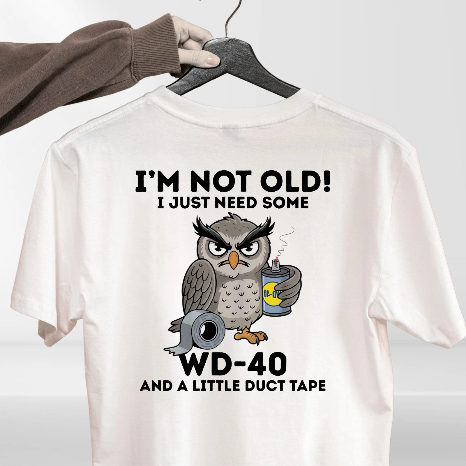 Funny Owl WD-40 & Duct Tape T-Shirt Design A