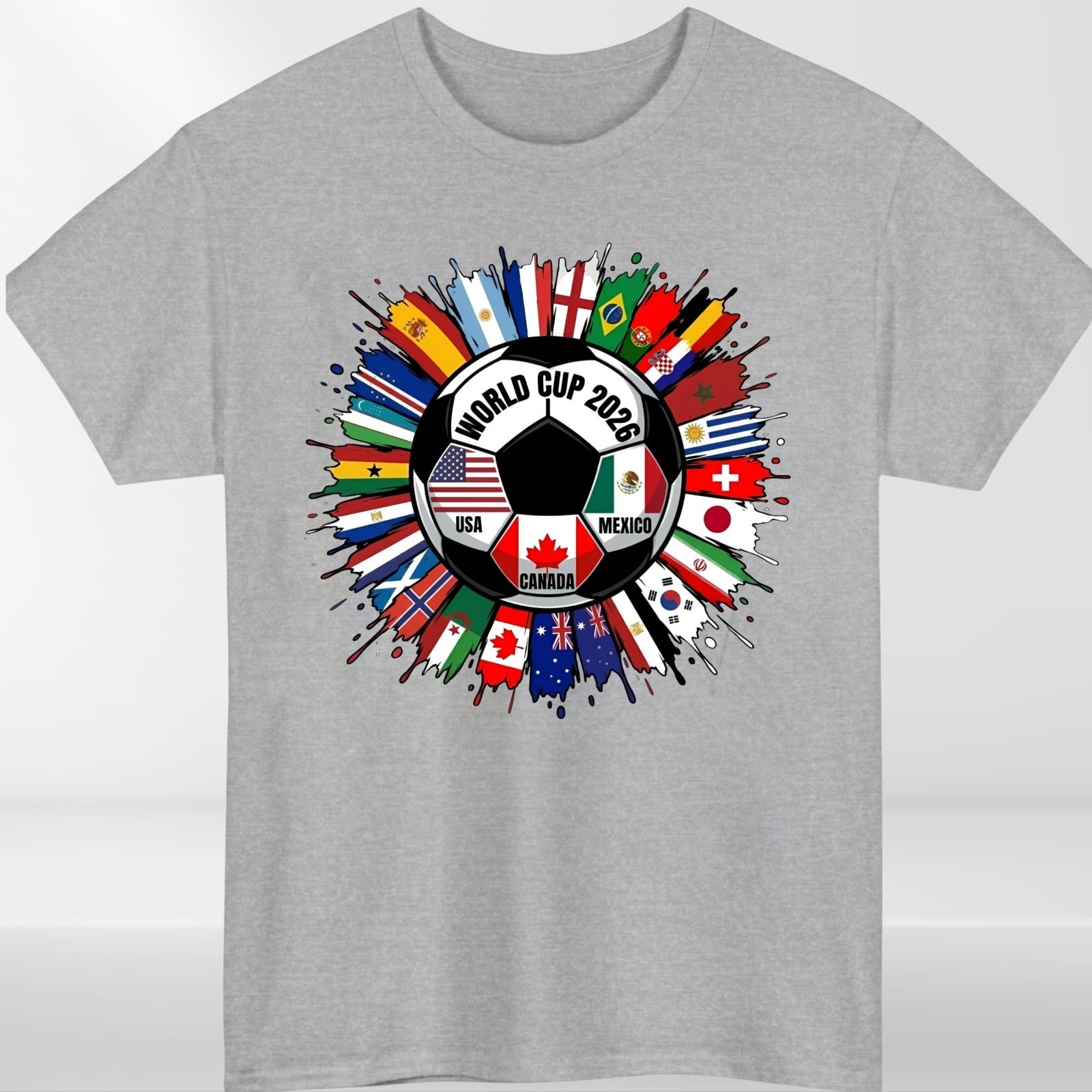World Cup 2026 Football T-Shirt Unisex Soccer Fan Graphic Tee USA Canada Mexico