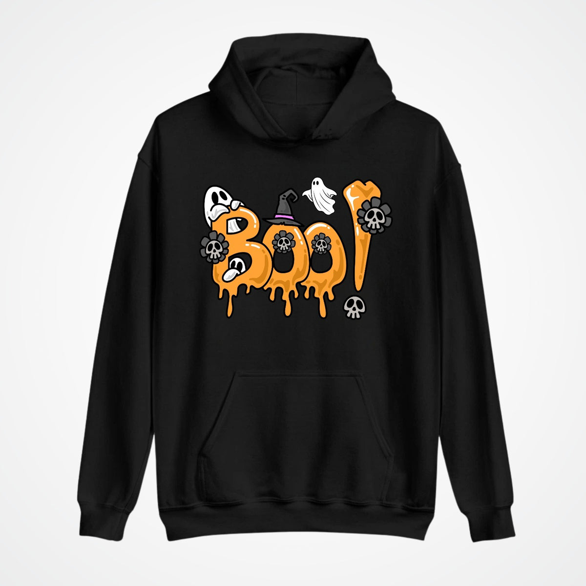 BOO! Halloween Hoodie | Funny Ghost & Skull Design | Spooky Unisex Sweatshirt |