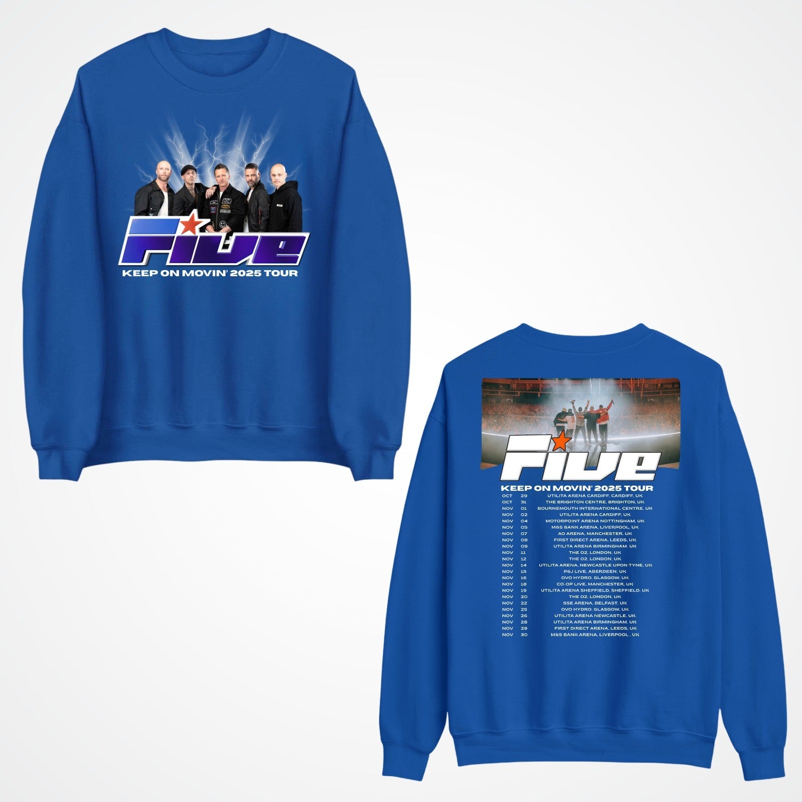 FIVE BOY Band Jumper Music Tour Venue & Dates Printed Fans Top Gift Sweat-shirt