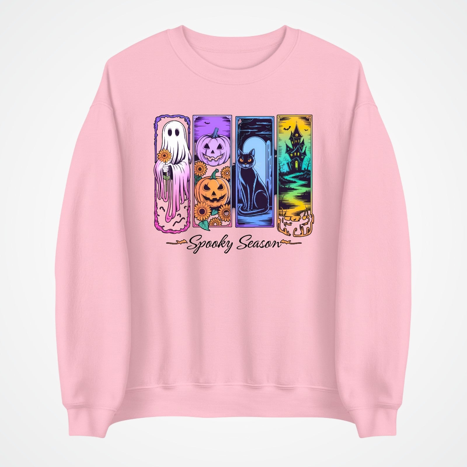 Spooky Season Jumper | Cute Halloween Sweatshirt | Ghost Pumpkin Cat Design | Au