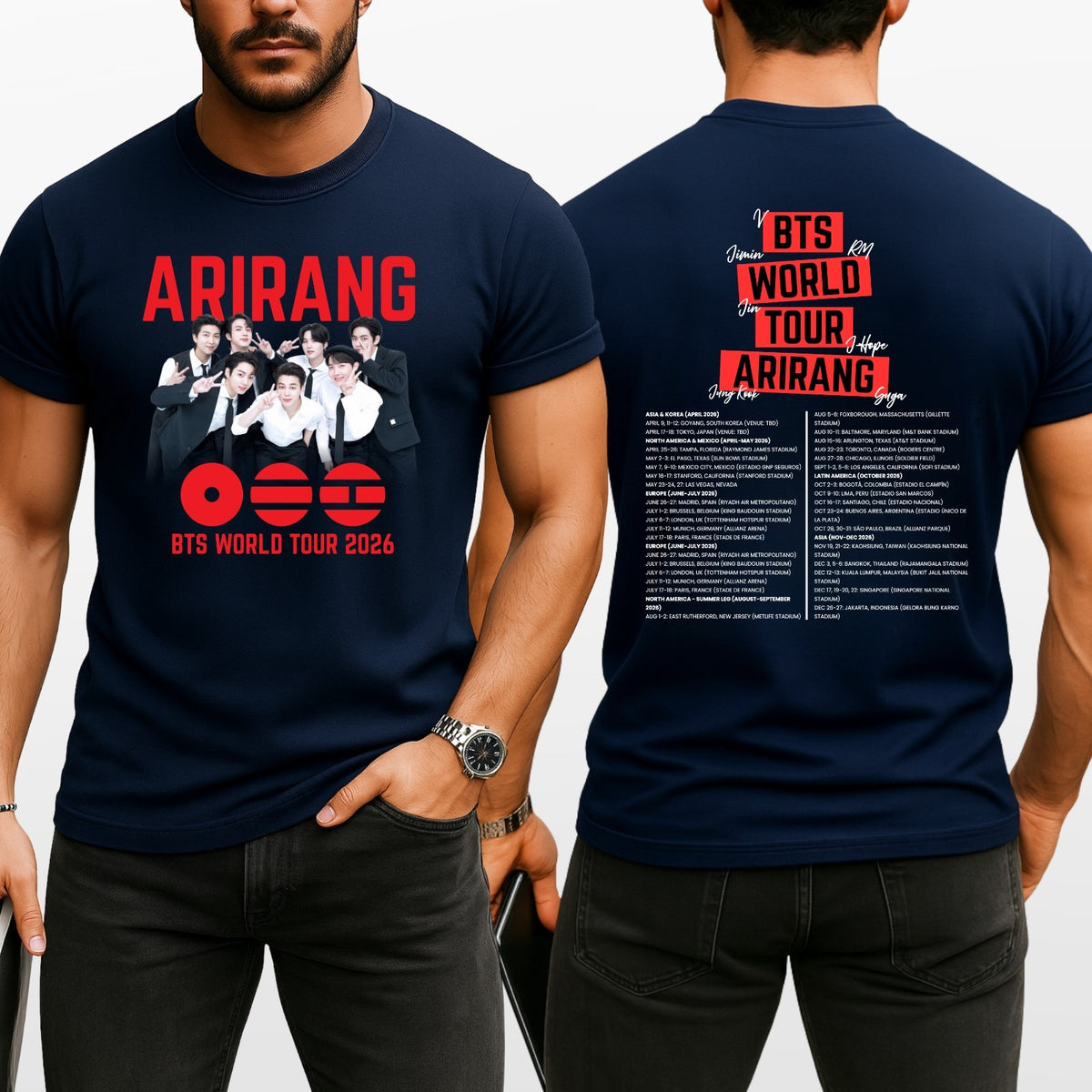 BTS Arirang Inspired World Tour T Shirt Unisex Adults Fan Merch Tee