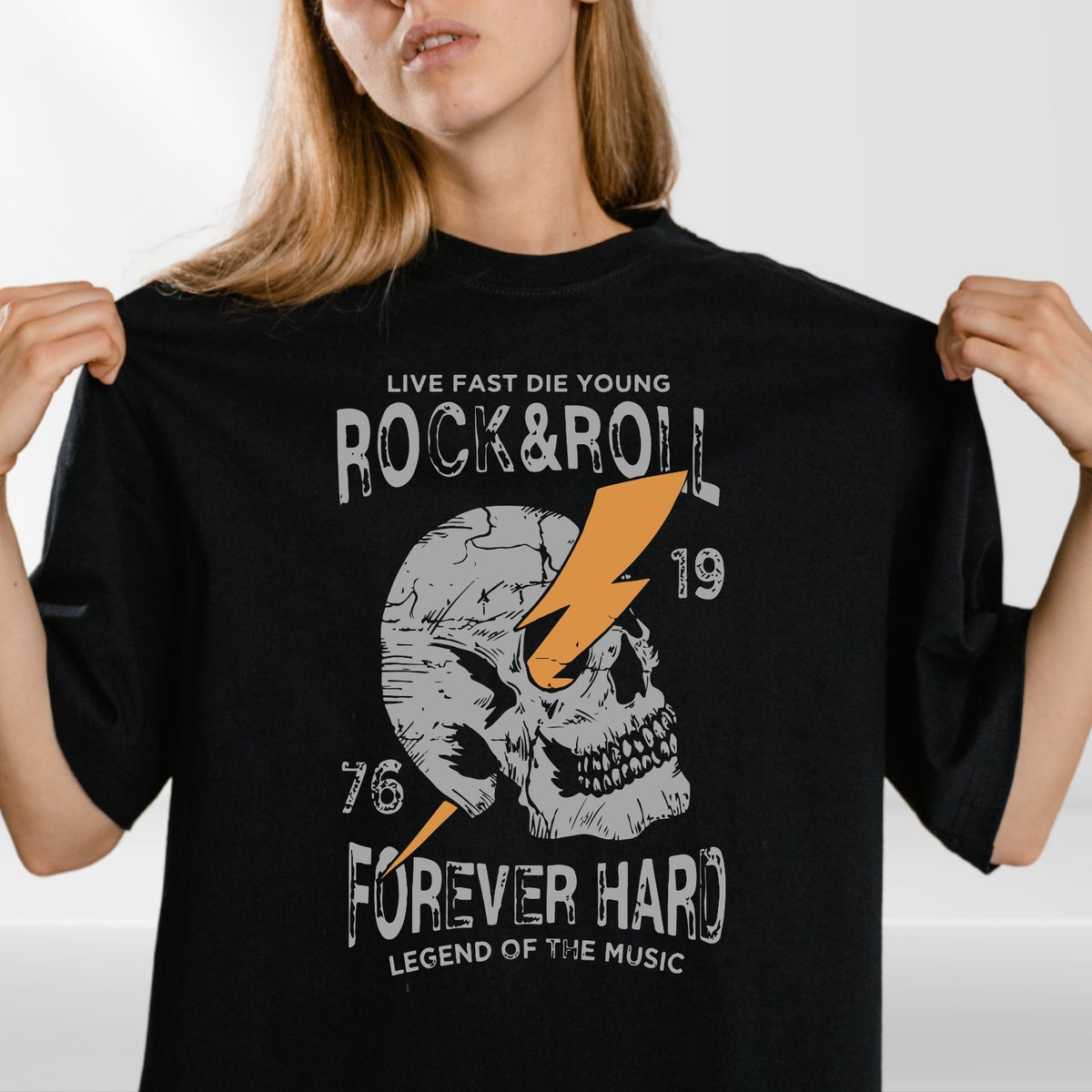 KAM Big Fashion Rock N Roll T Shirt Cotton Short Sleeve Casual Tee