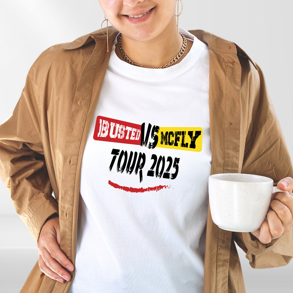 Team McFLY 2025 Pop Rock T-Shirt, Busted vs McFly Party Shirt, Music Lover's Tee