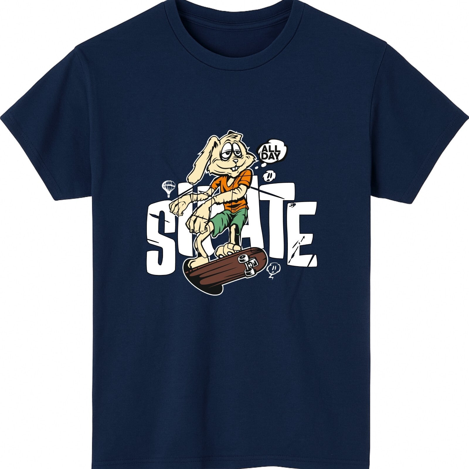 Rabbit Skating Funny Pet Skater T-Shirt product view 4