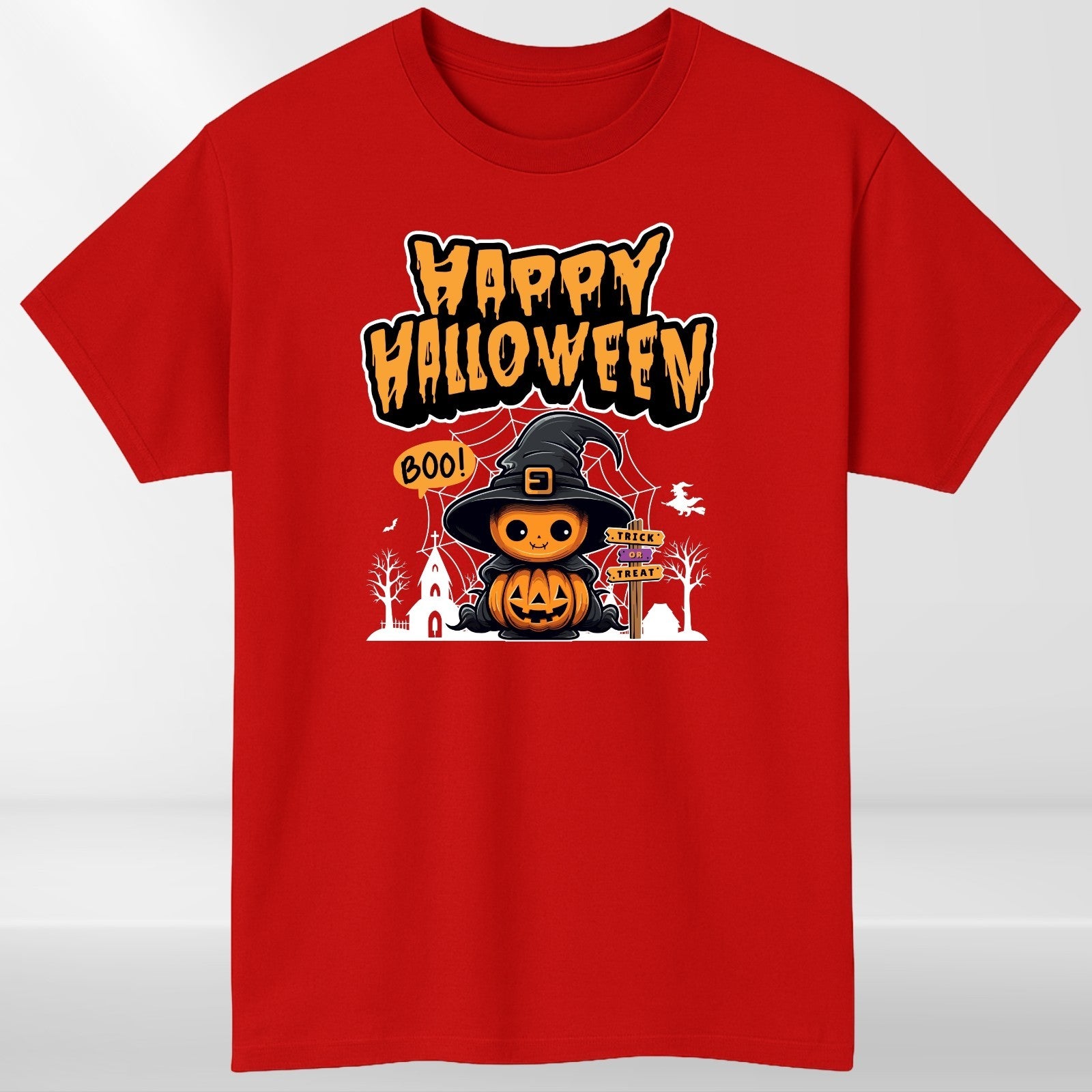 Happy Halloween T-Shirt | Pumpkin Boo Trick or Treat Tee | Spooky Funny Graphic