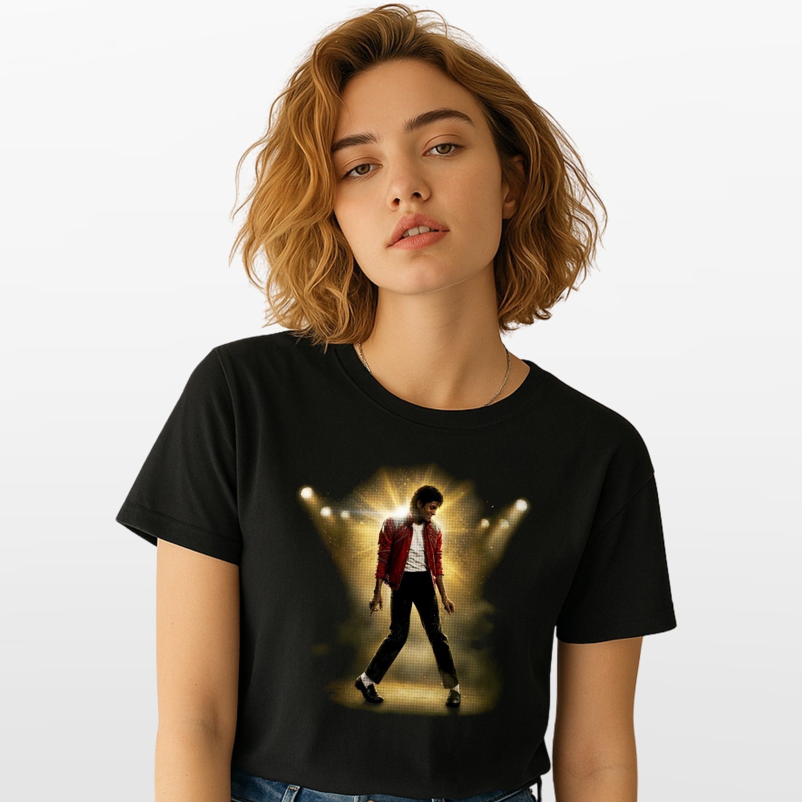 Michael Jackson 80s Thriller Crew Neck T-Shirt Mens Clothing Summer Tee