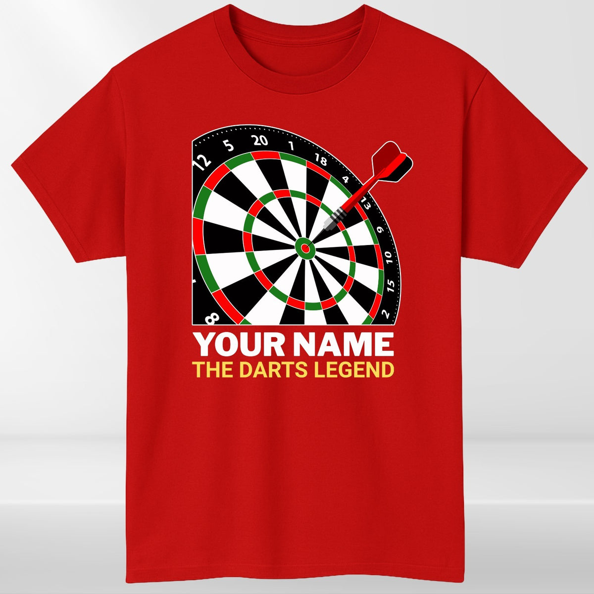 Personalised Darts T Shirt Any Name The Darts Legend Gift Unisex Tee