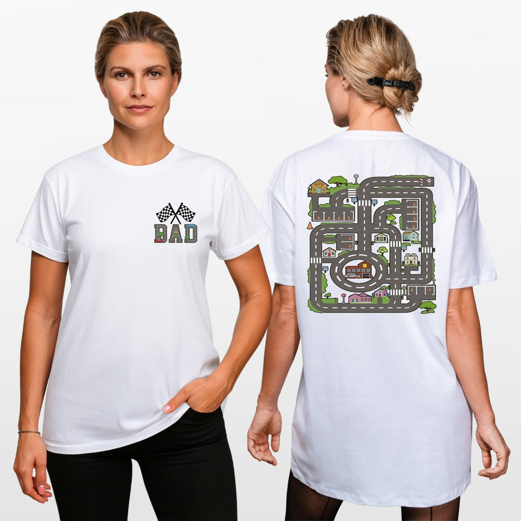 Funny Racing Dad T Shirt Fathers Day Car Track Daddy Unisex Gift Tee Top