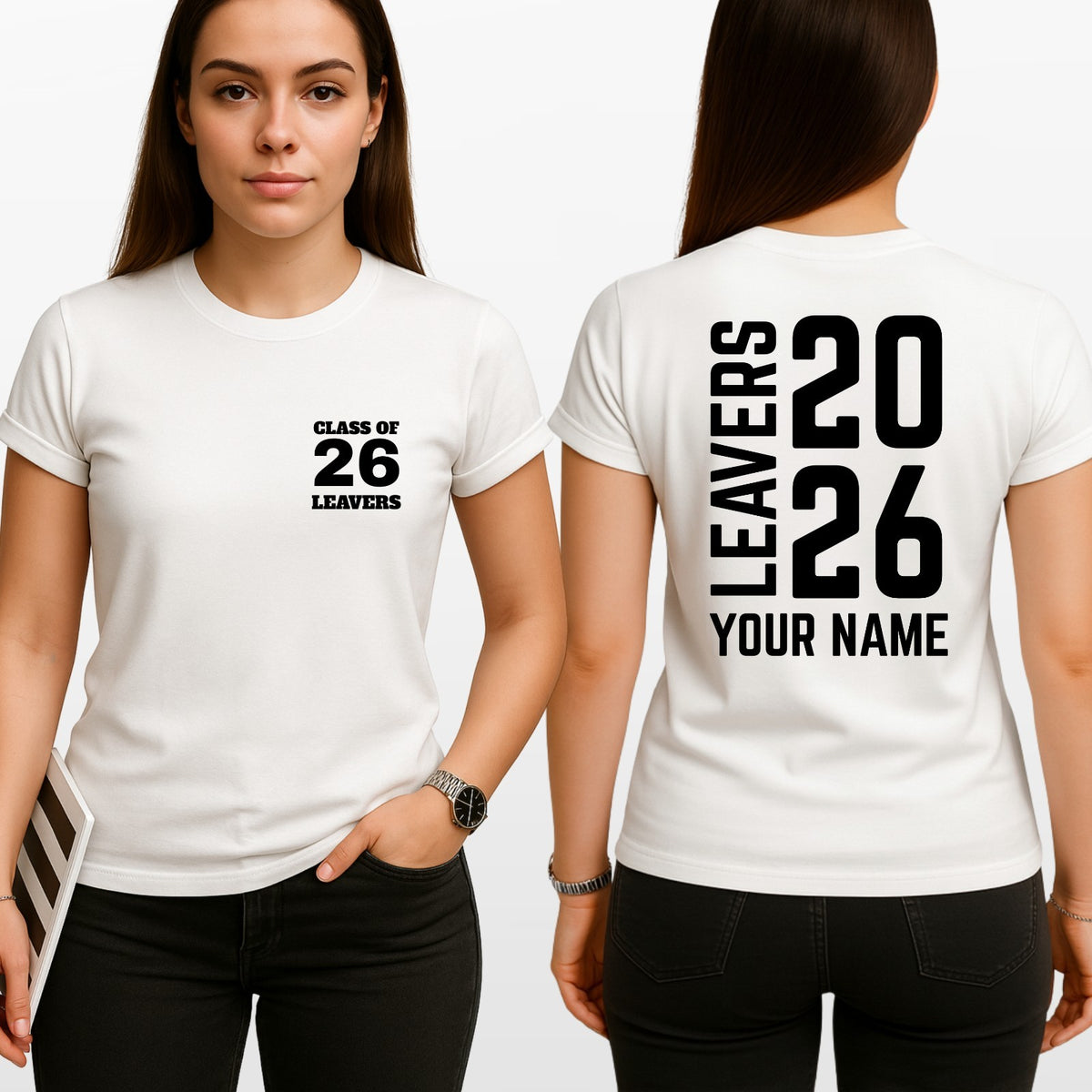 School Leavers Class Of 2026 T Shirt Personalised Name Kids Unisex Gift