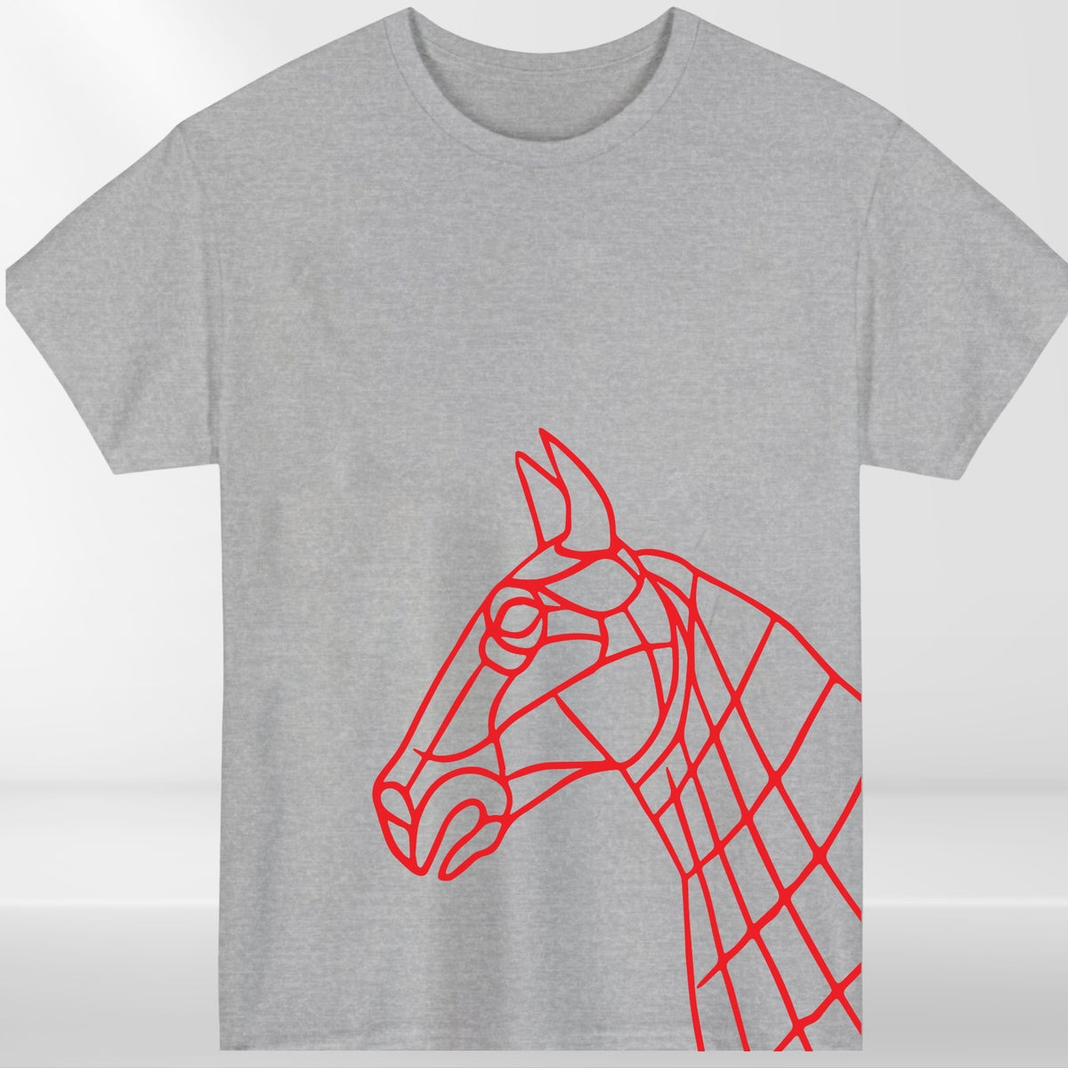 Geometric Horse Head T-Shirt Abstract Line Art Animal Graphic Unisex Tee