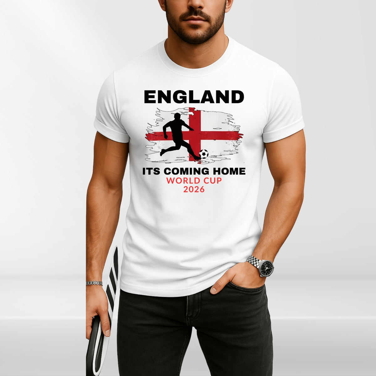 England 2026 Its Coming Home Football Fan T Shirt Soccer Graphic Tee