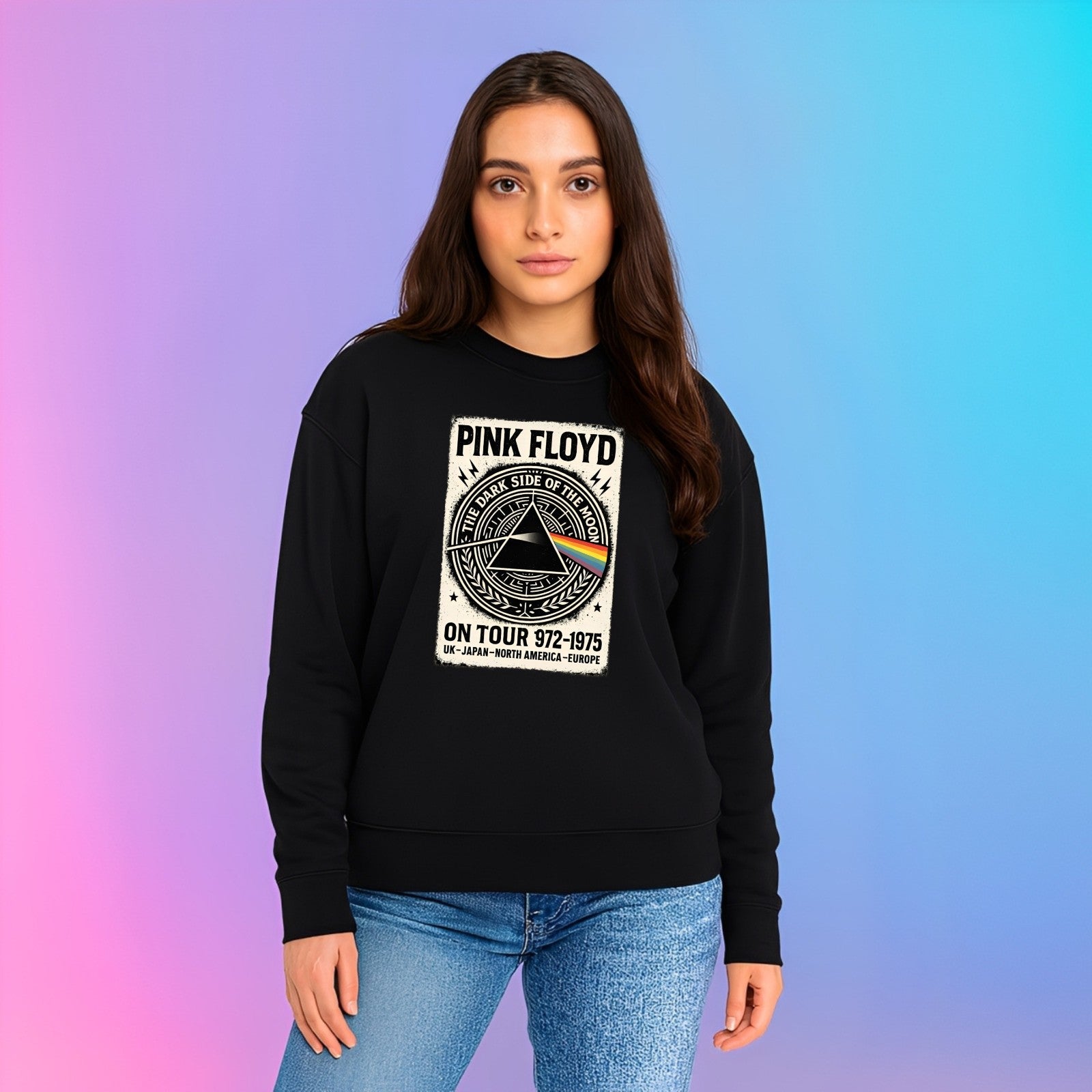 Pink Floyd Dark Side Of The Moon Jumper | Vintage Rock Sweatshirt | Unisex 4XL