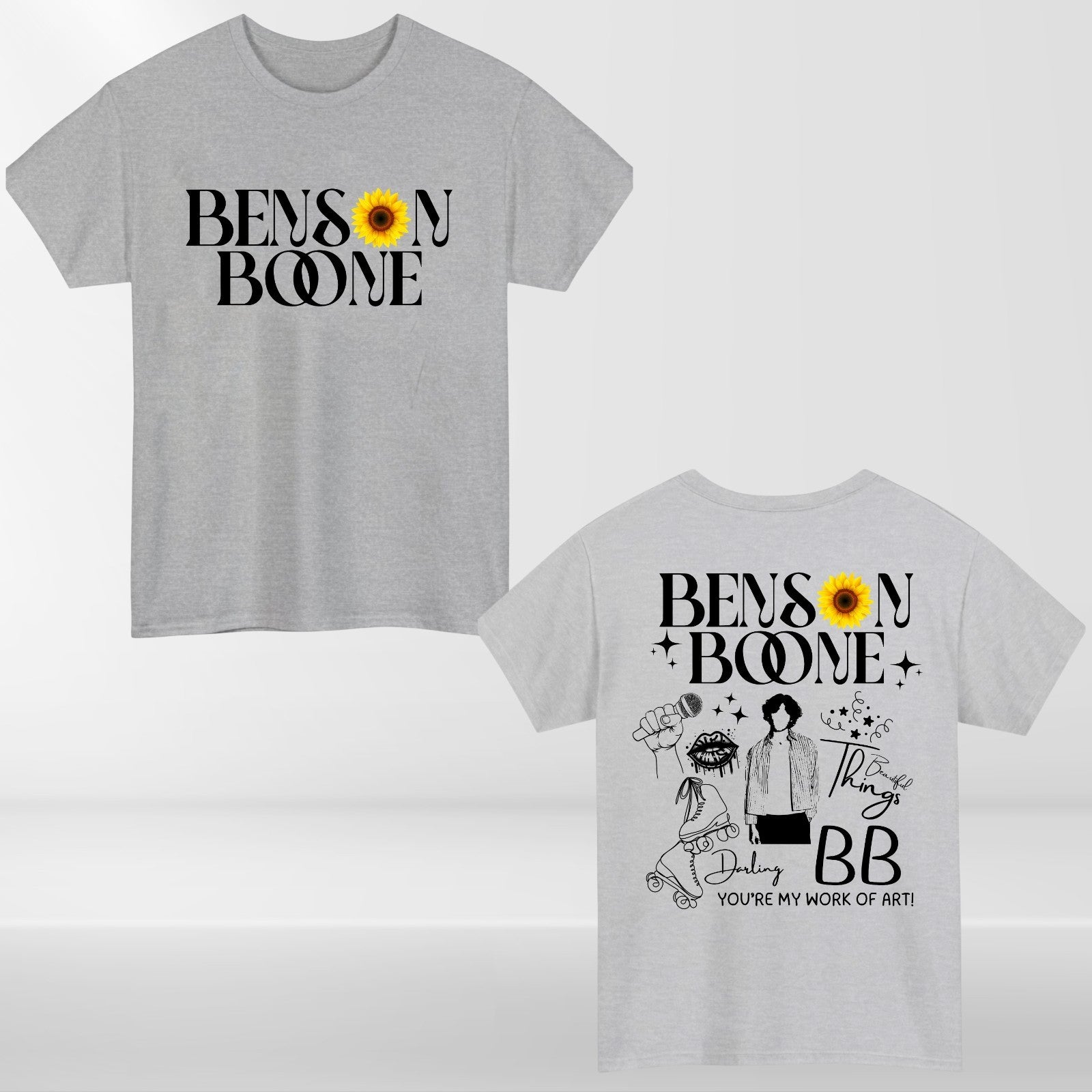 Benson Bonne Front & Back T shirt, Benson Boone concert lyrics tee top