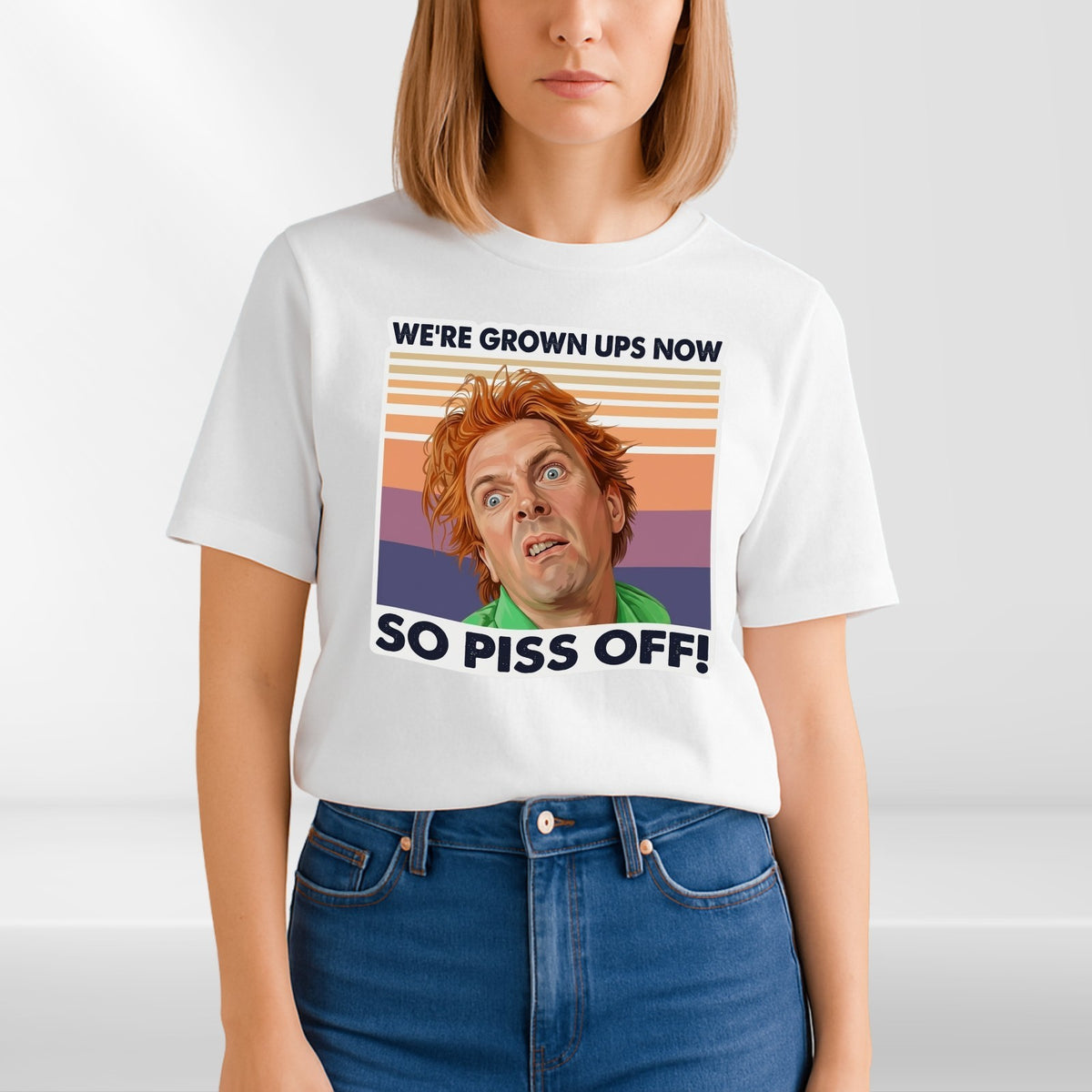 DROP DEAD FRED INSPIRED T SHIRT WE'RE GROWN UPS NOW FUNNY RIK MAYALL UNISEX TEE