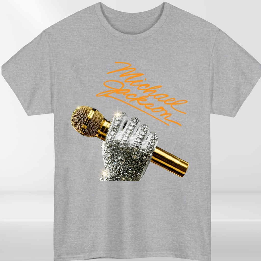 Michael Jackson Signature T-Shirt Gold Mic Glove King of Pop Graphic Unisex Tee