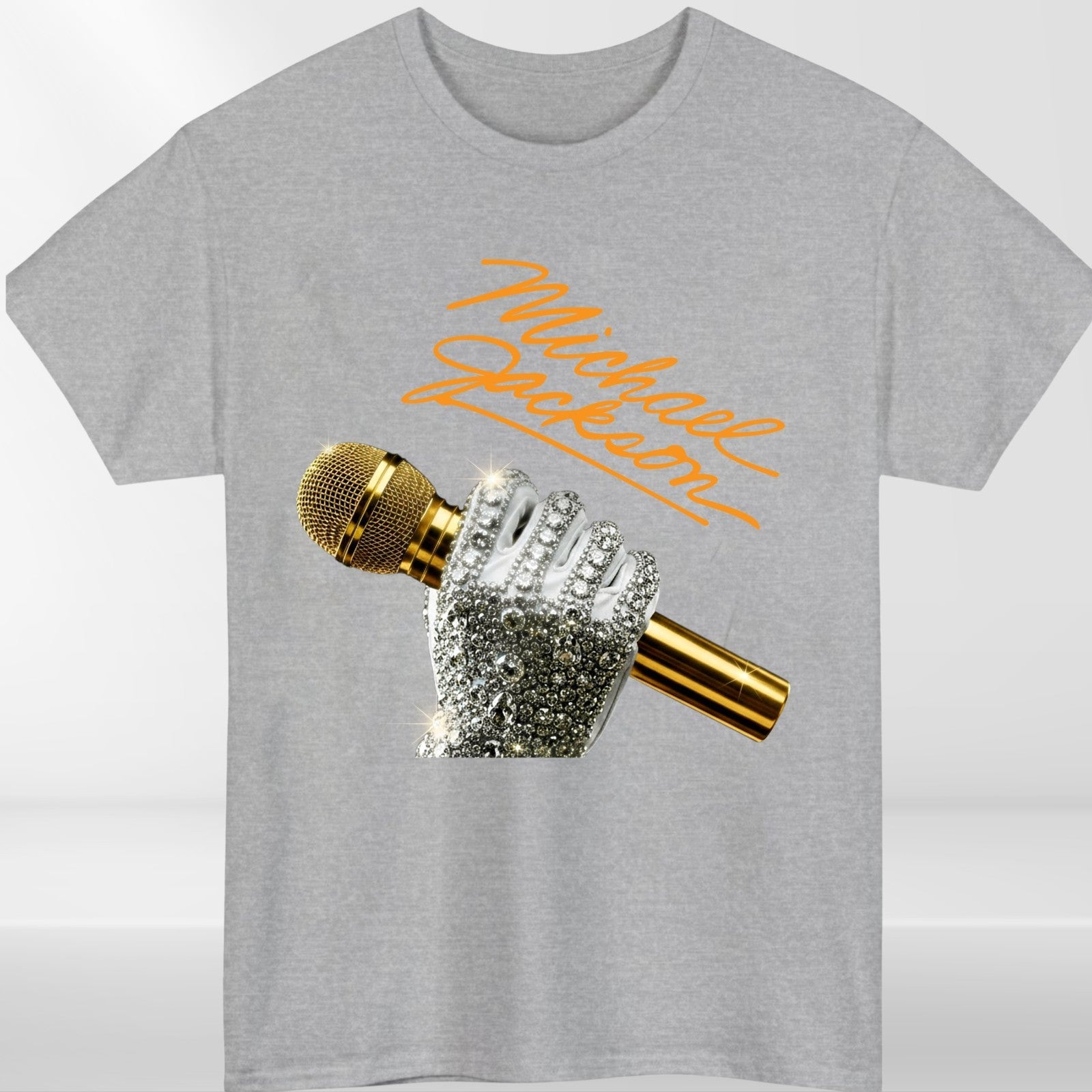 Michael Jackson Signature T-Shirt Gold Mic Glove King of Pop Graphic Unisex Tee