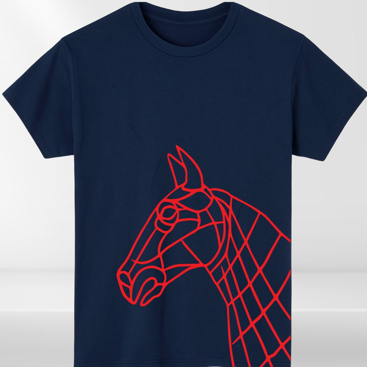 Geometric Horse Head T-Shirt Abstract Line Art Animal Graphic Unisex Tee