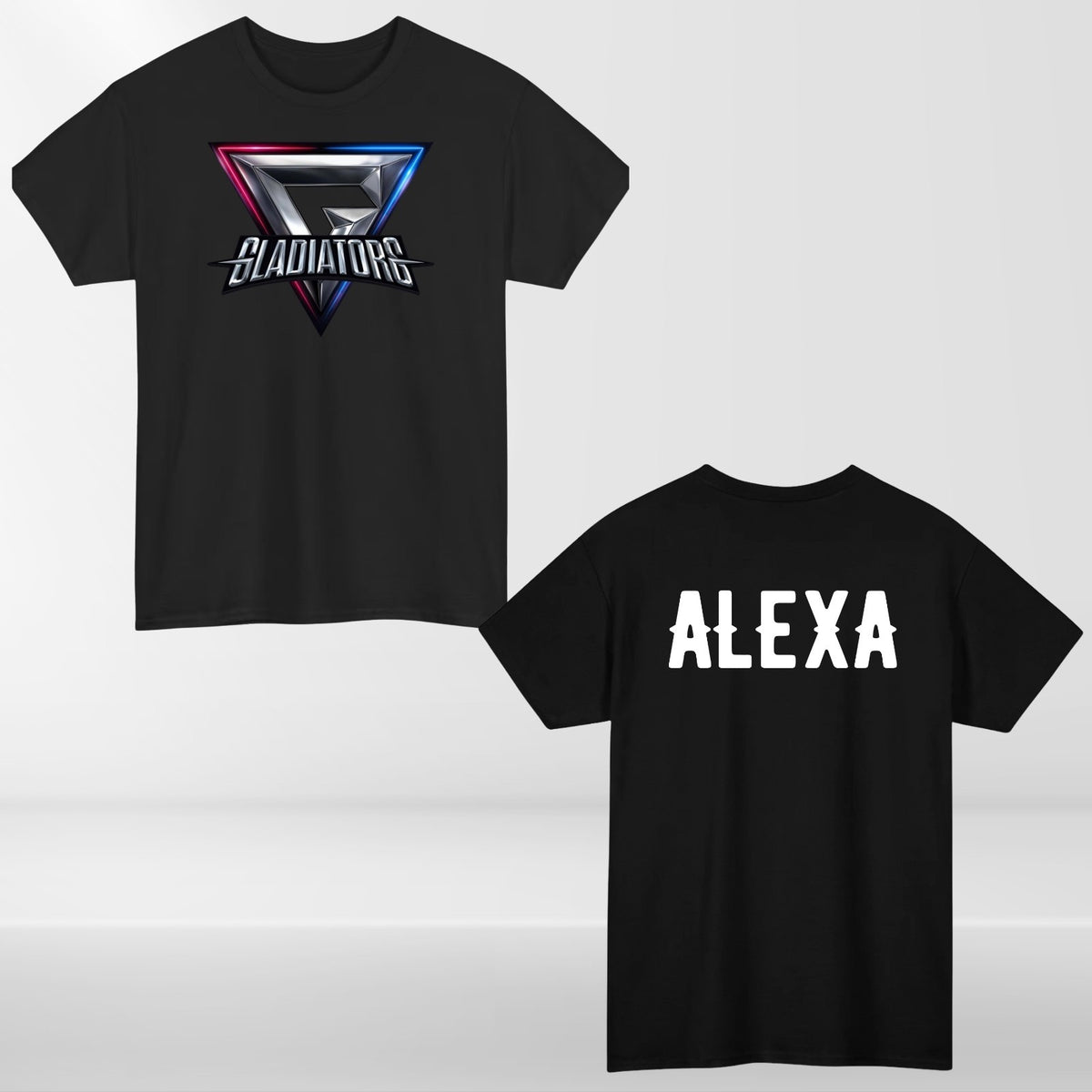 Personalised Gladiators Adult Kids T-Shirt Gaming Team Gamer 90's TV Show Xmas