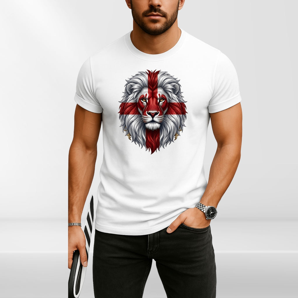 England 2026 Lion T Shirt St George Cross Football Fan Graphic Gift Tee UK