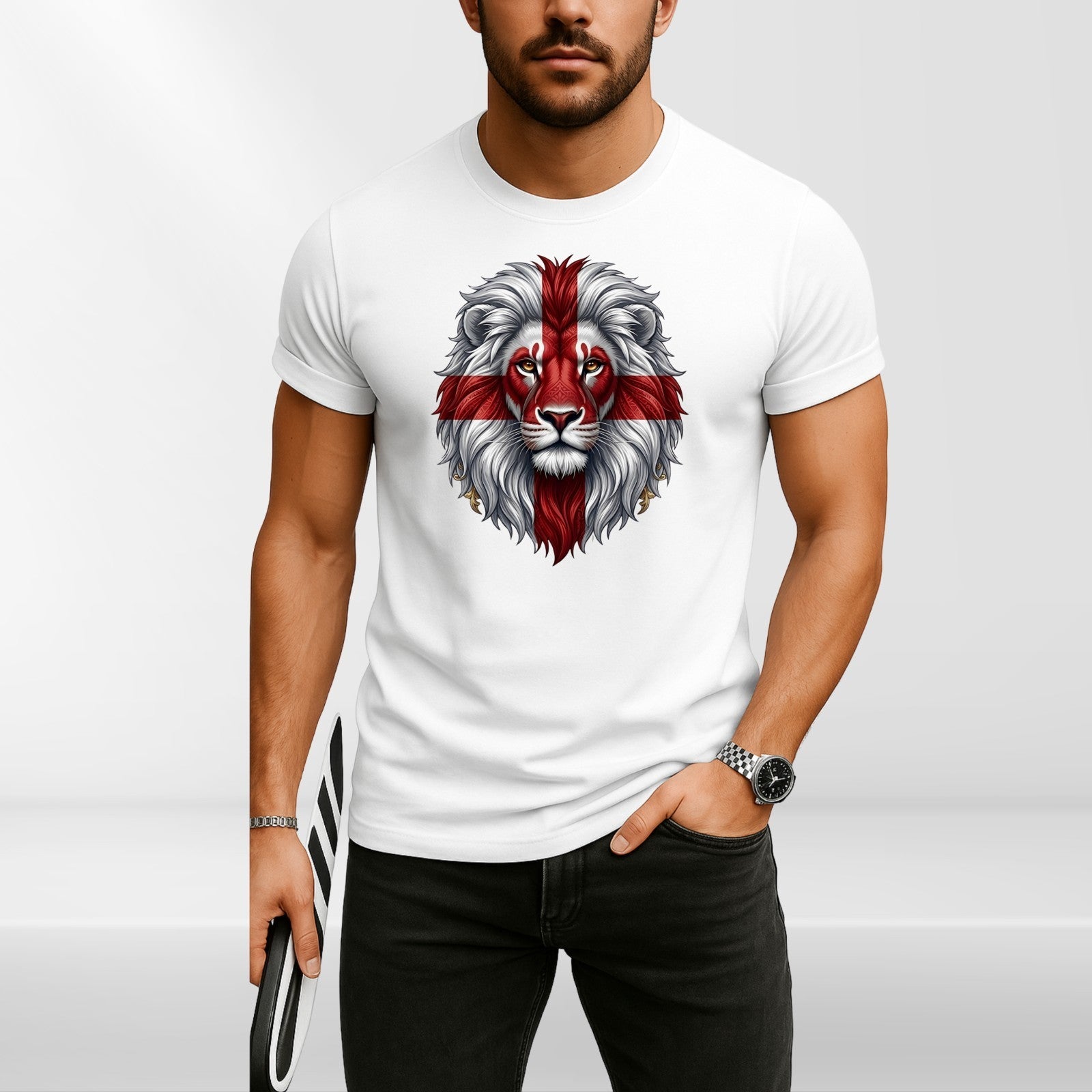 England 2026 Lion T Shirt St George Cross Football Fan Graphic Gift Tee UK