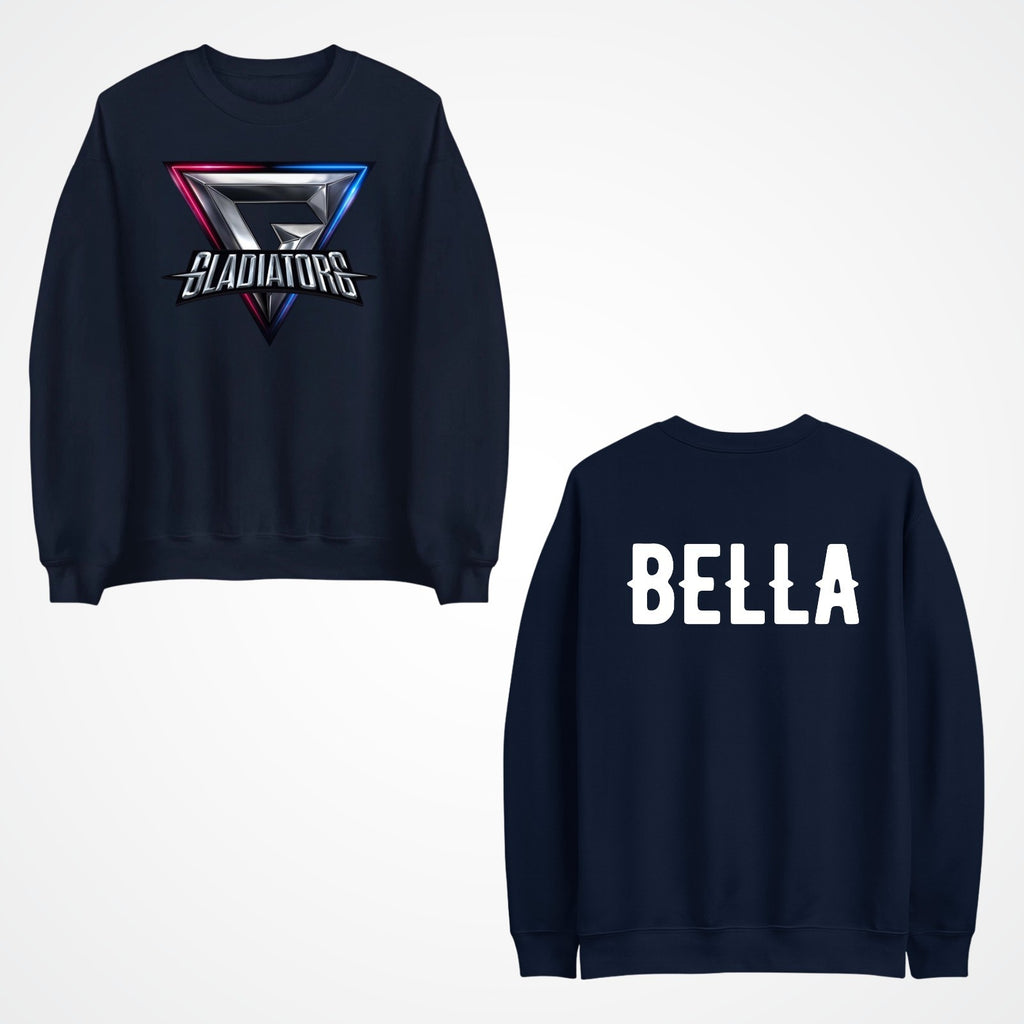 Personalised Gladiators Adult Kids Jumper  Gaming Team Gamer 90's TV Show Xmas