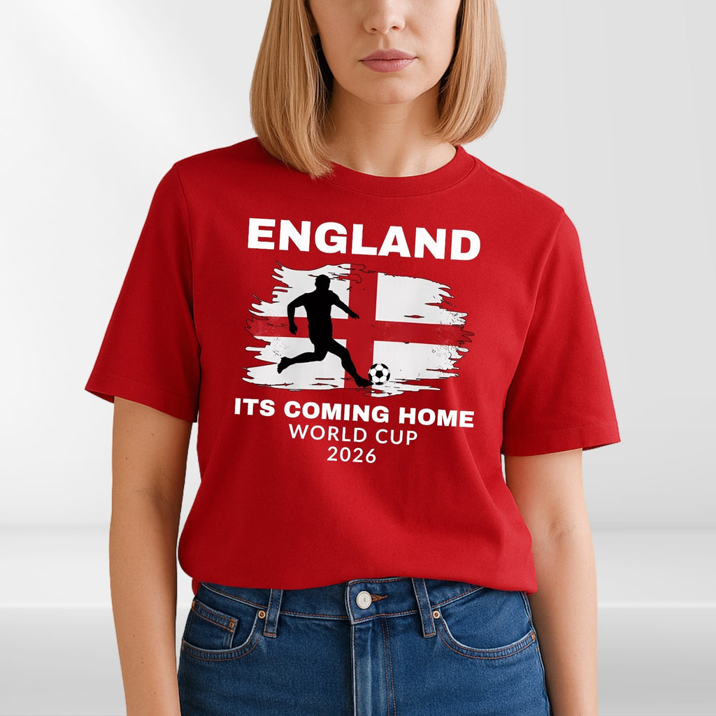 England 2026 Its Coming Home Football Fan T Shirt Soccer Graphic Tee