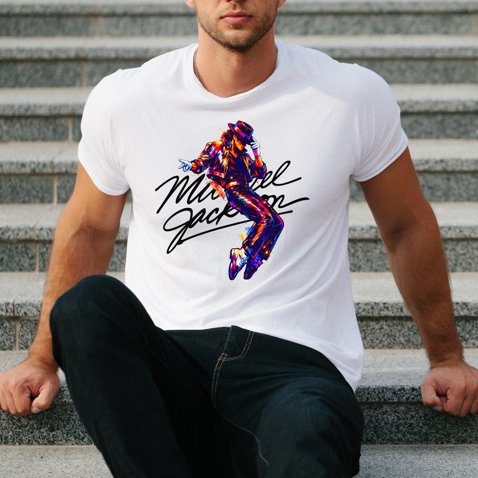 Michael Jackson Inspired Dance Graphic T-Shirt King of Pop Music Unisex Tee Gift