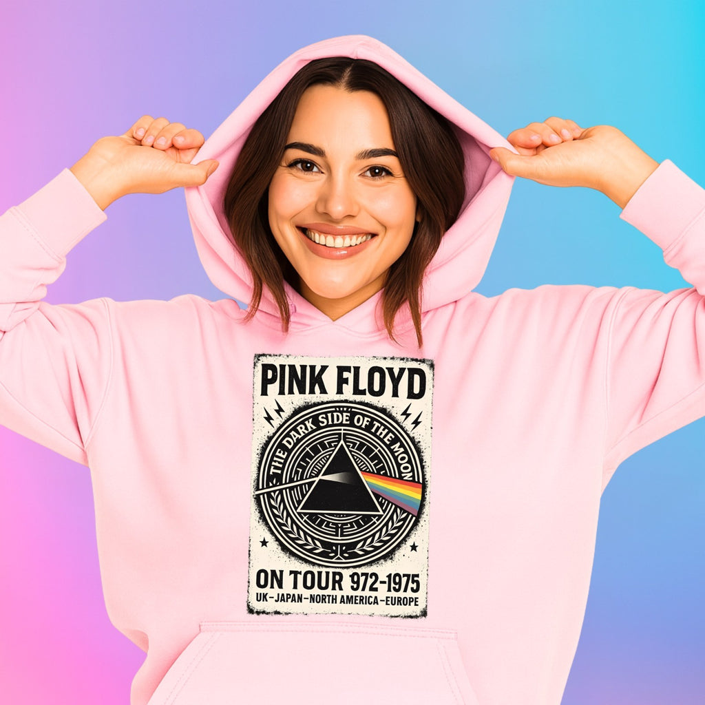 Vintage Psych Hoodie | Dark Side Of The Moon Band Hoodie | Music Gift Top 3Y–4XL