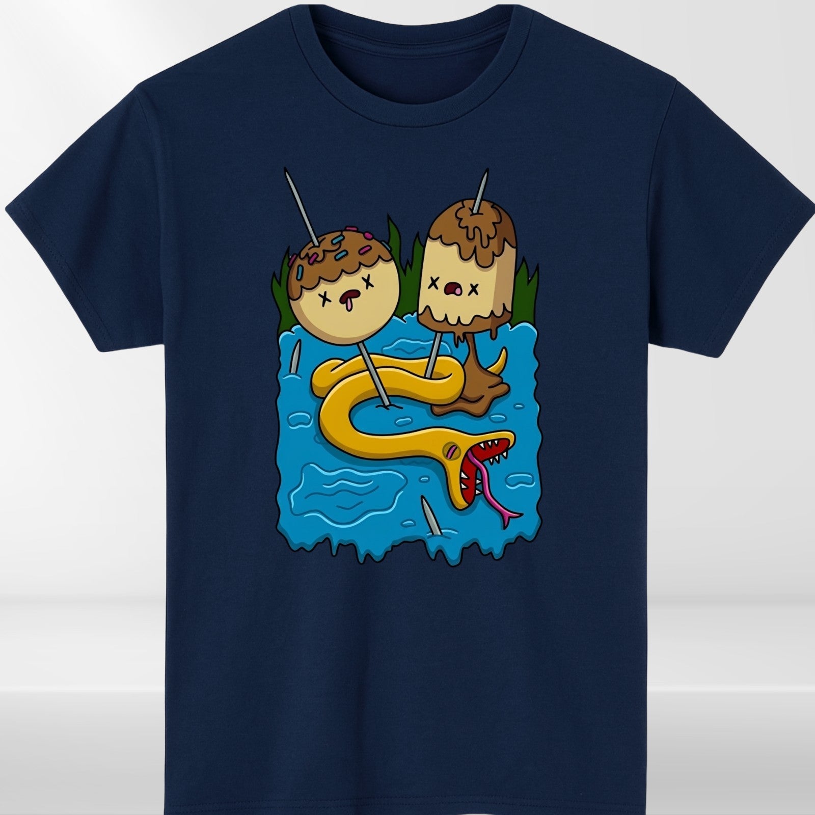 Adventure Time T Shirt Princess Bubblegum Snake Pond Graphic Unisex Tee UK