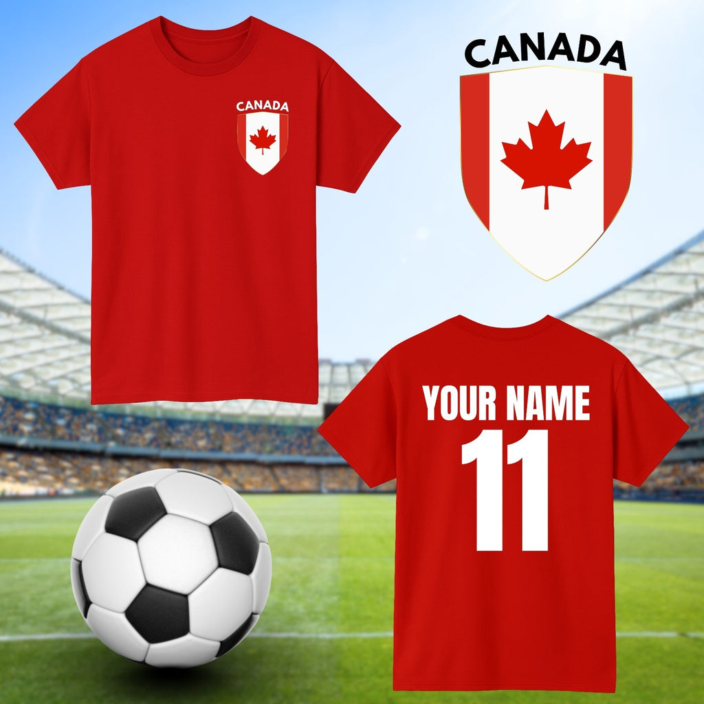 Personalised Canada Football T-Shirt Custom Name And Number Sports Lover To