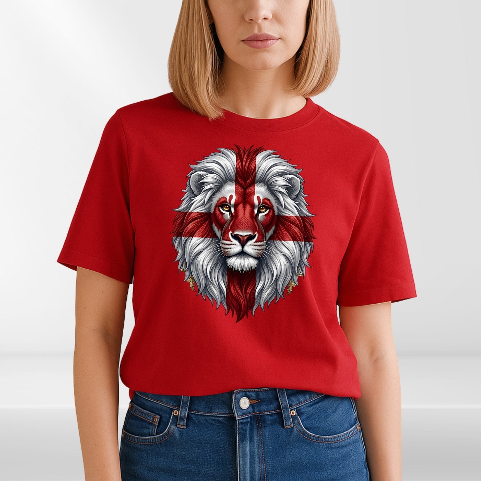 England 2026 Lion T Shirt St George Cross Football Fan Graphic Gift Tee UK