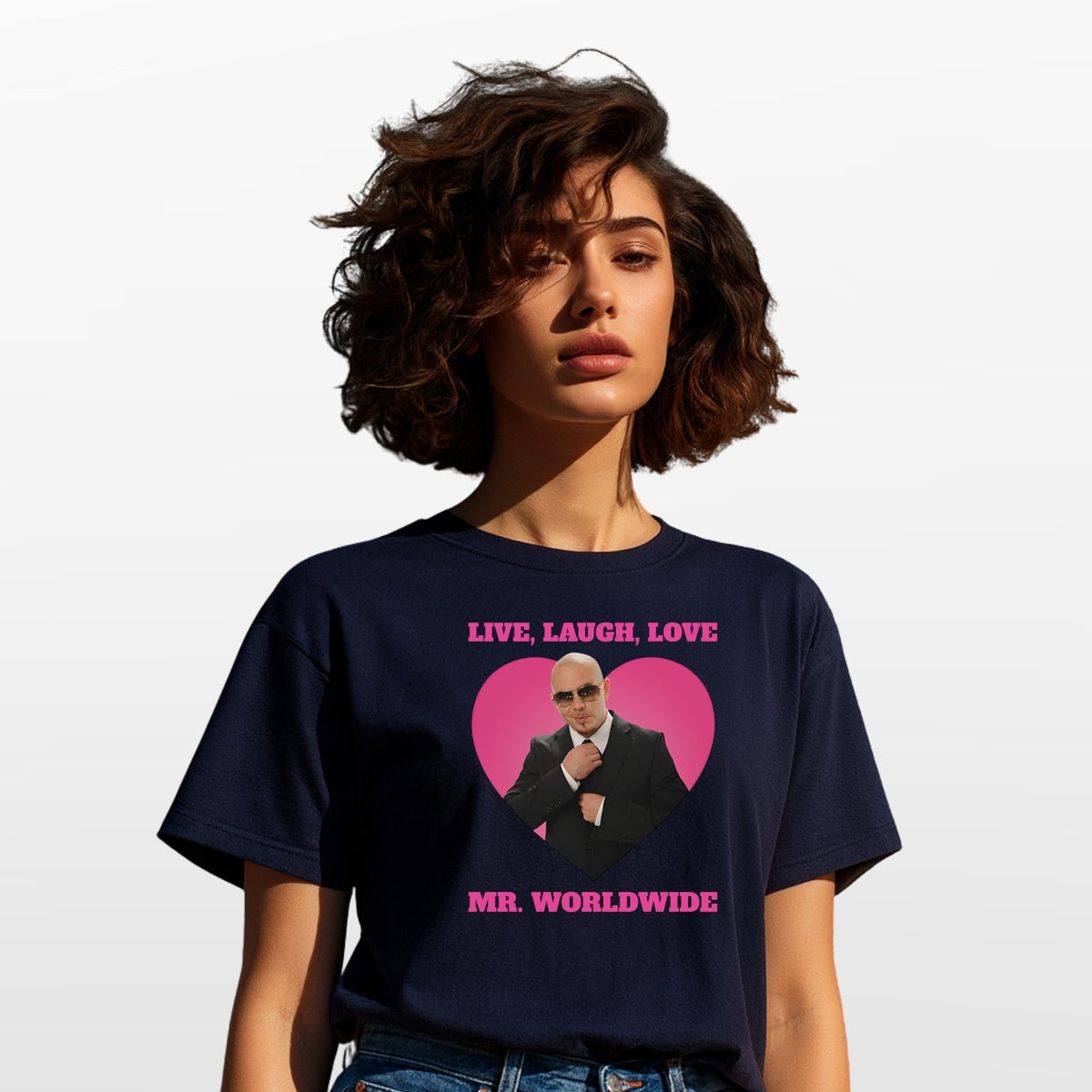 Live Laugh Love Mr Worldwide Inspired Funny Adults T Shirt Tee Top