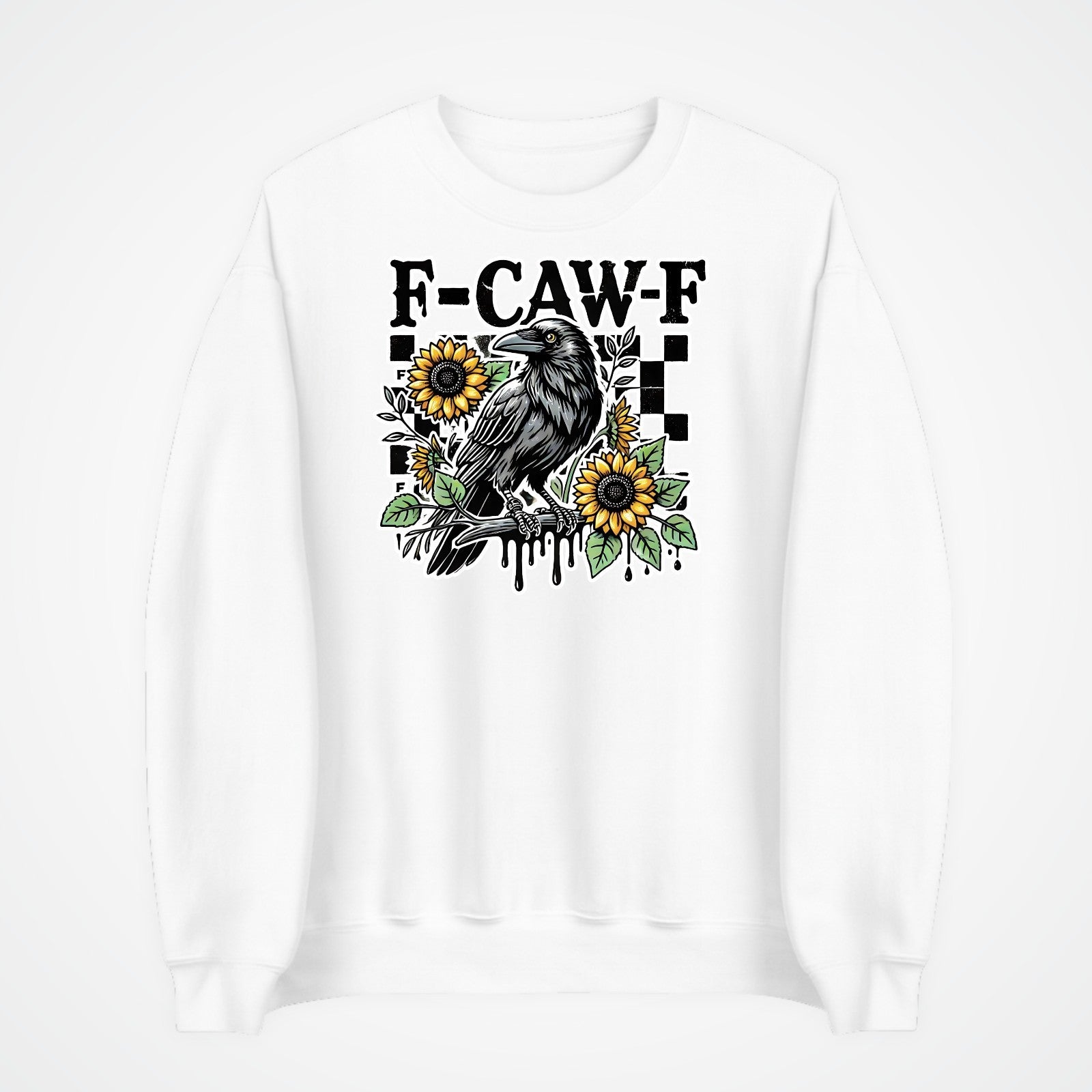 F-CAW-F Sarcastic Chicken Sweatshirt Printed Funny Gothic Gift Crew Neck Jumper