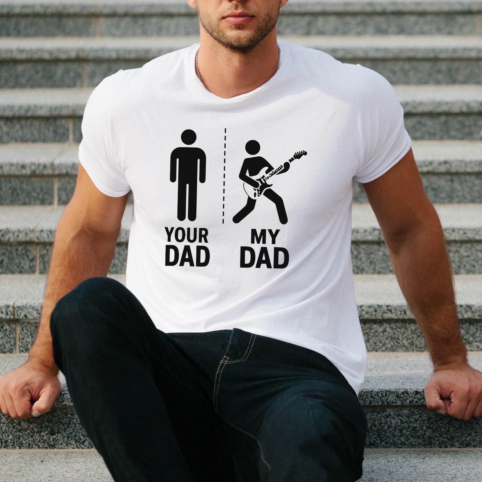 Your Dad My Dad Rock Dad Guitar Metal T Shirt