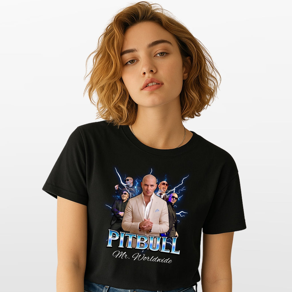 Retro Mr Worldwide Inspired Adults T Shirt Vintage Music Fun Tee Top