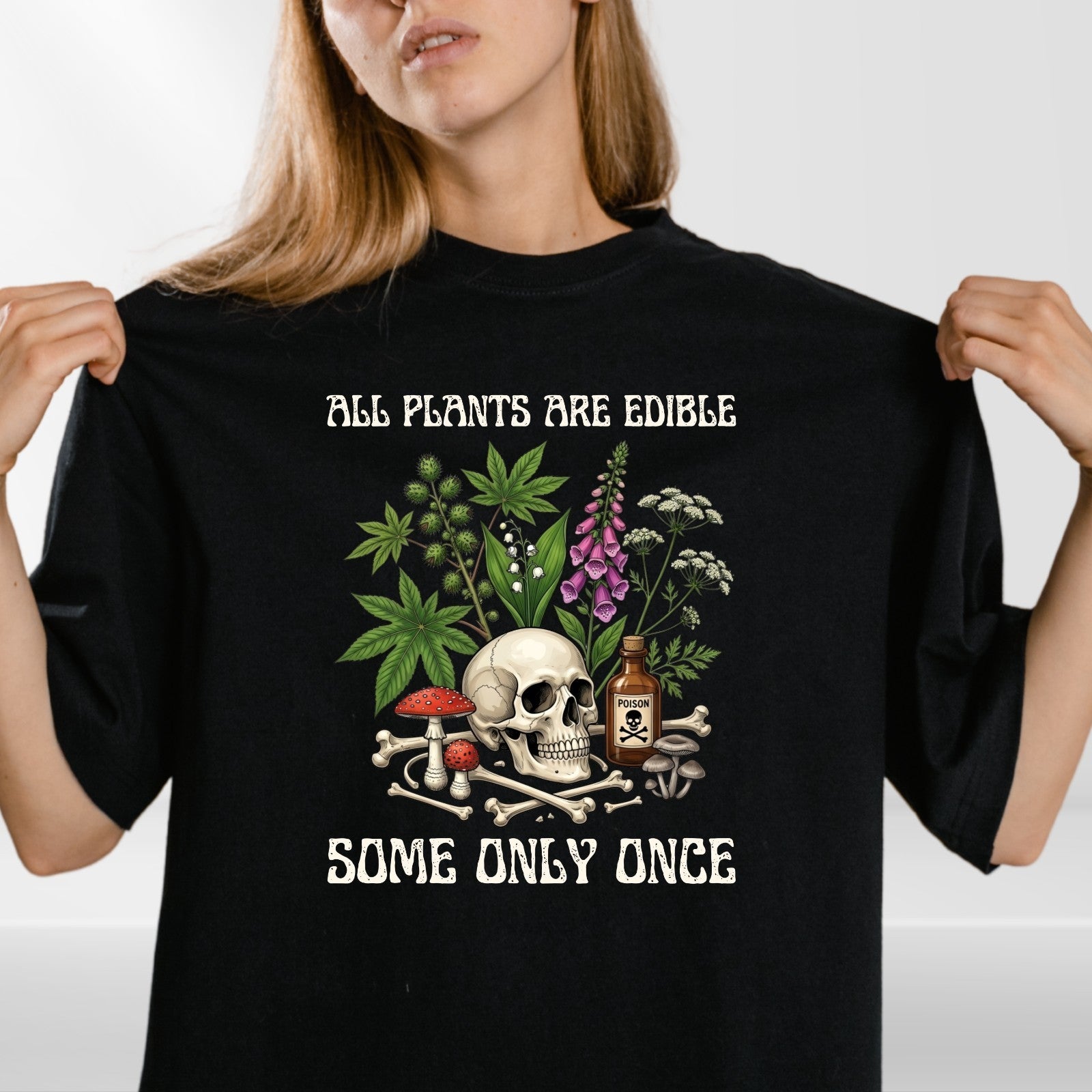 Funny Gardening T Shirt All Plants Are Edible Botanical Unisex Gift Tee UK