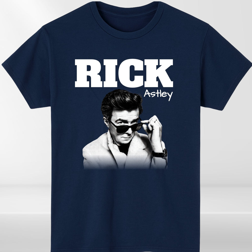 Rick Astley Homage T-Shirt Funny UK Music Icon Legend 90's 80's Retro Tee