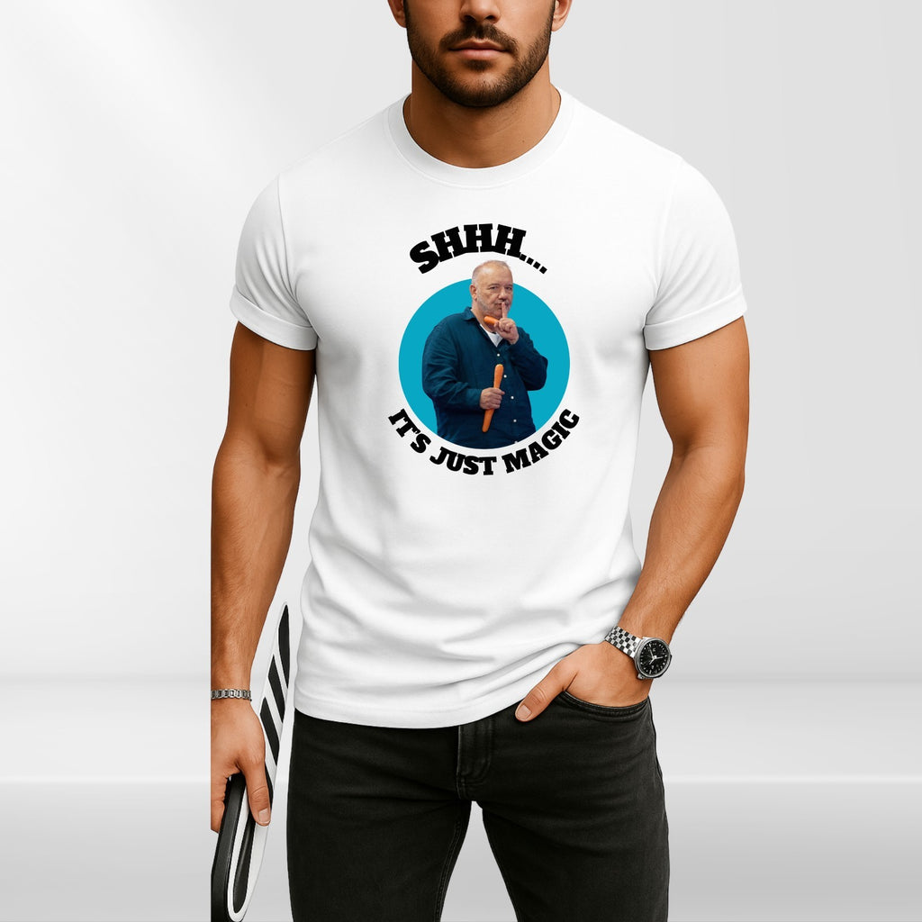 Shhh It’s Just Magic T-Shirt Funny Meme Bob Mortimer Style Unisex Gift Tee Top