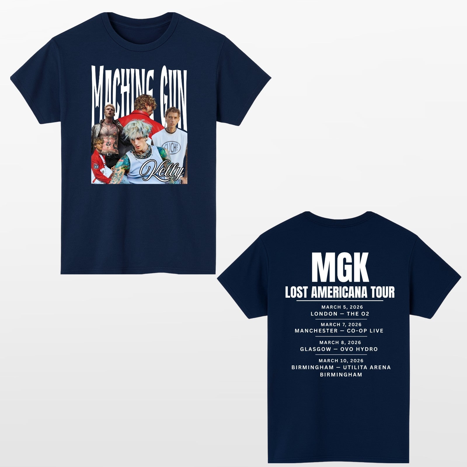 MGk Lost Americana Tour Style T Shirt Front & Back  Music Inspired Tee Unisex