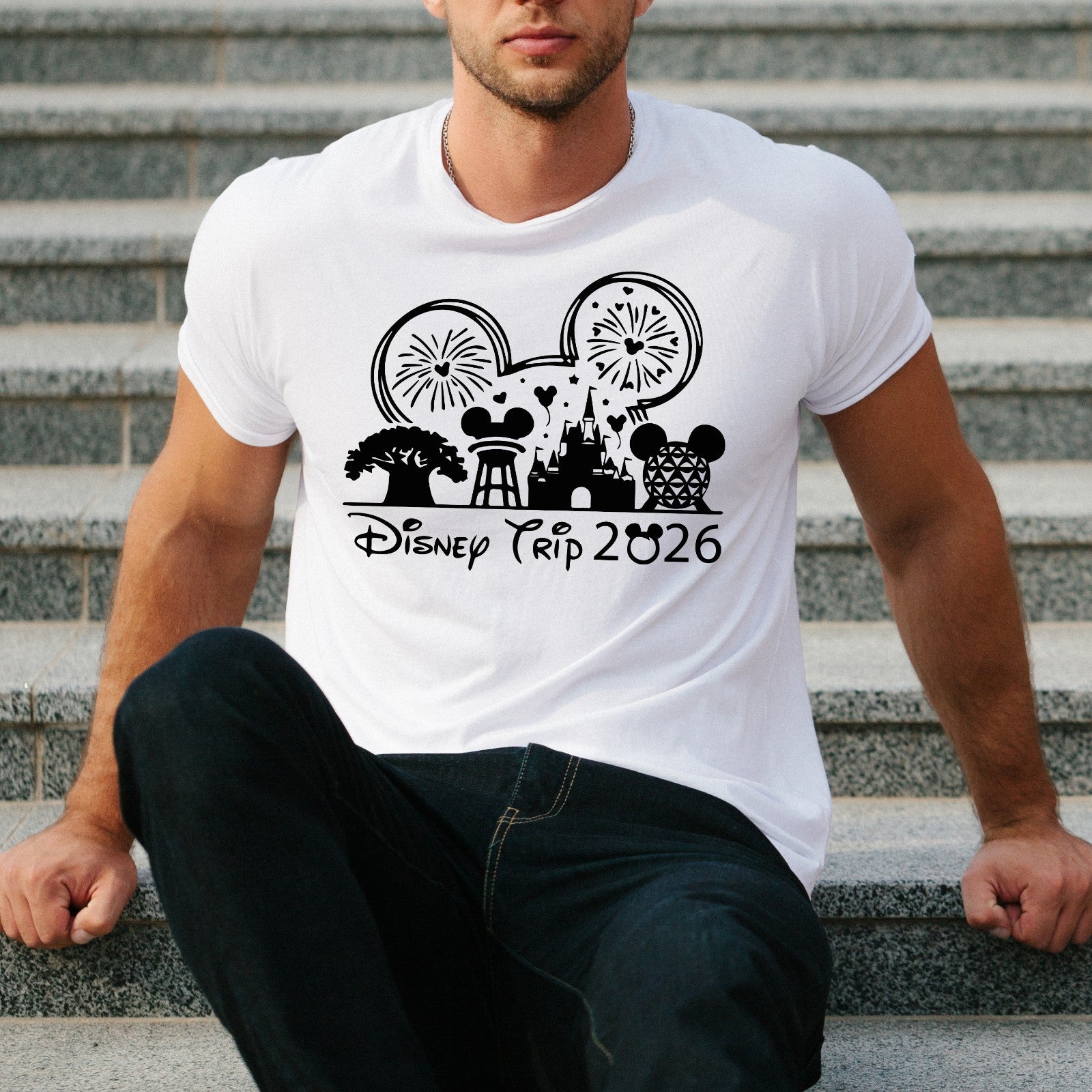 Disney 2026 Family Trip T Shirts Mickey Minnie Matching Disneyland Vacation Tee