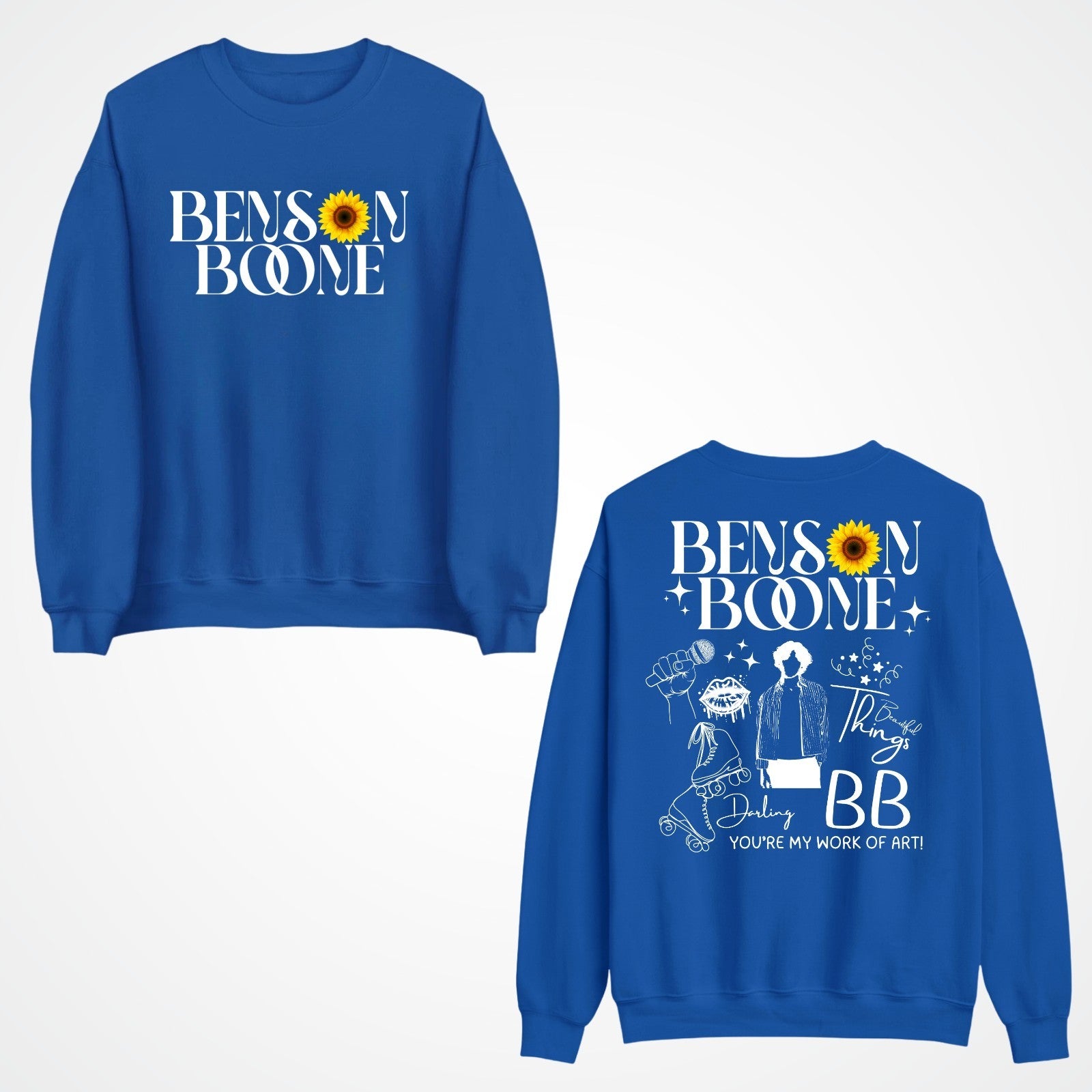 Emotional Pop Front & Back Jumper  Benson Boone concert lyrics Jumper top