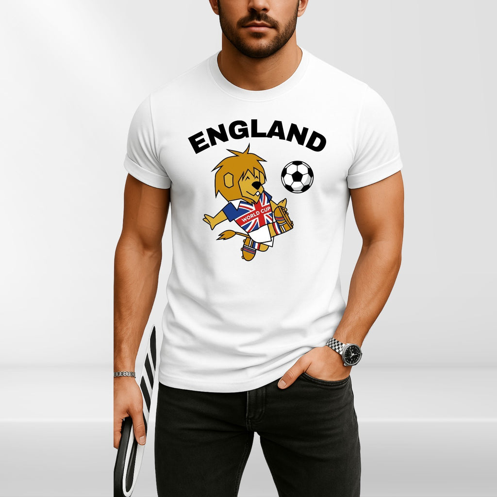 World Cup Willie England Football Fan T Shirt Retro Unisex Gift Tee Top