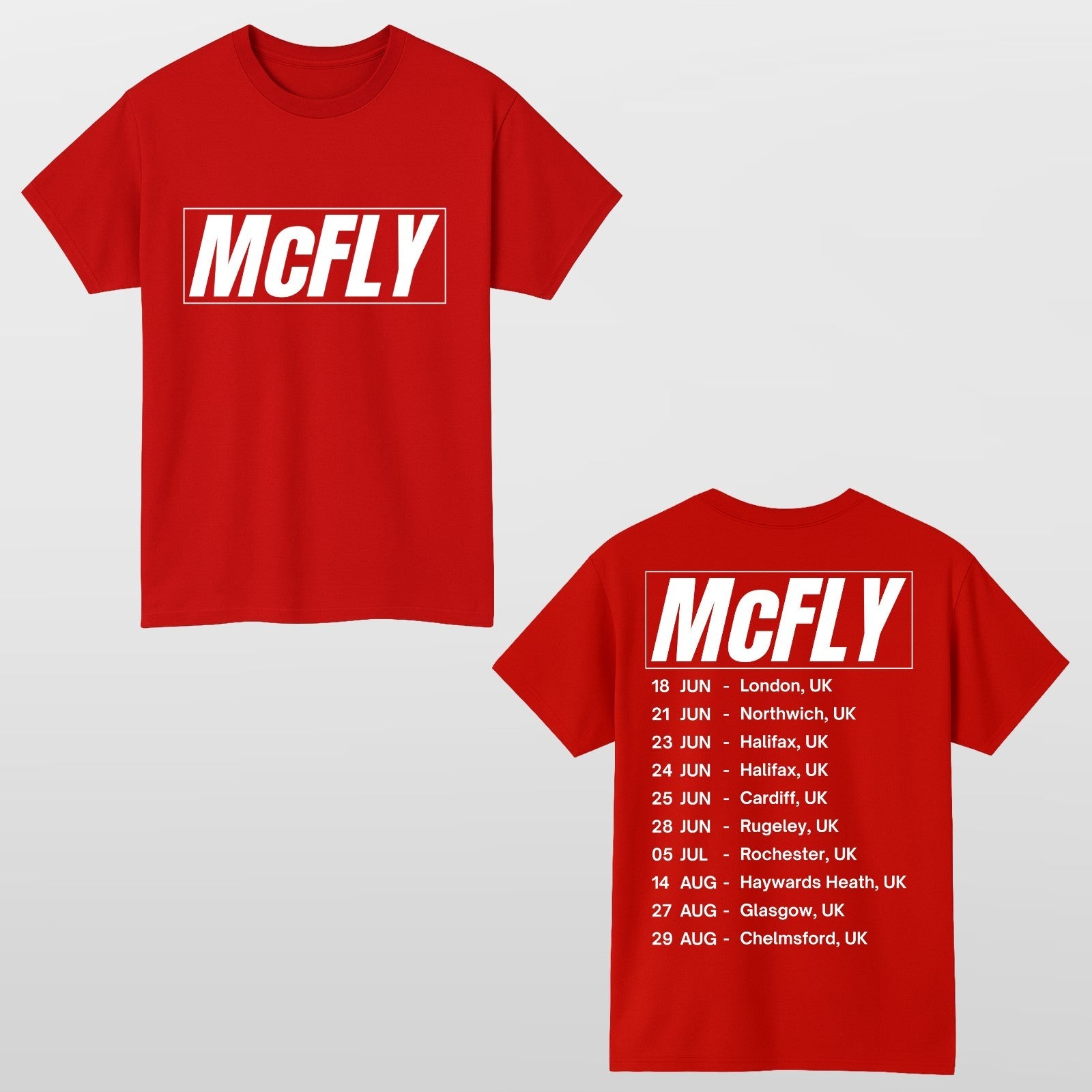 McFly Band T Shirt UK Tour 2026 Concert Fan Printed Unisex Tee Top