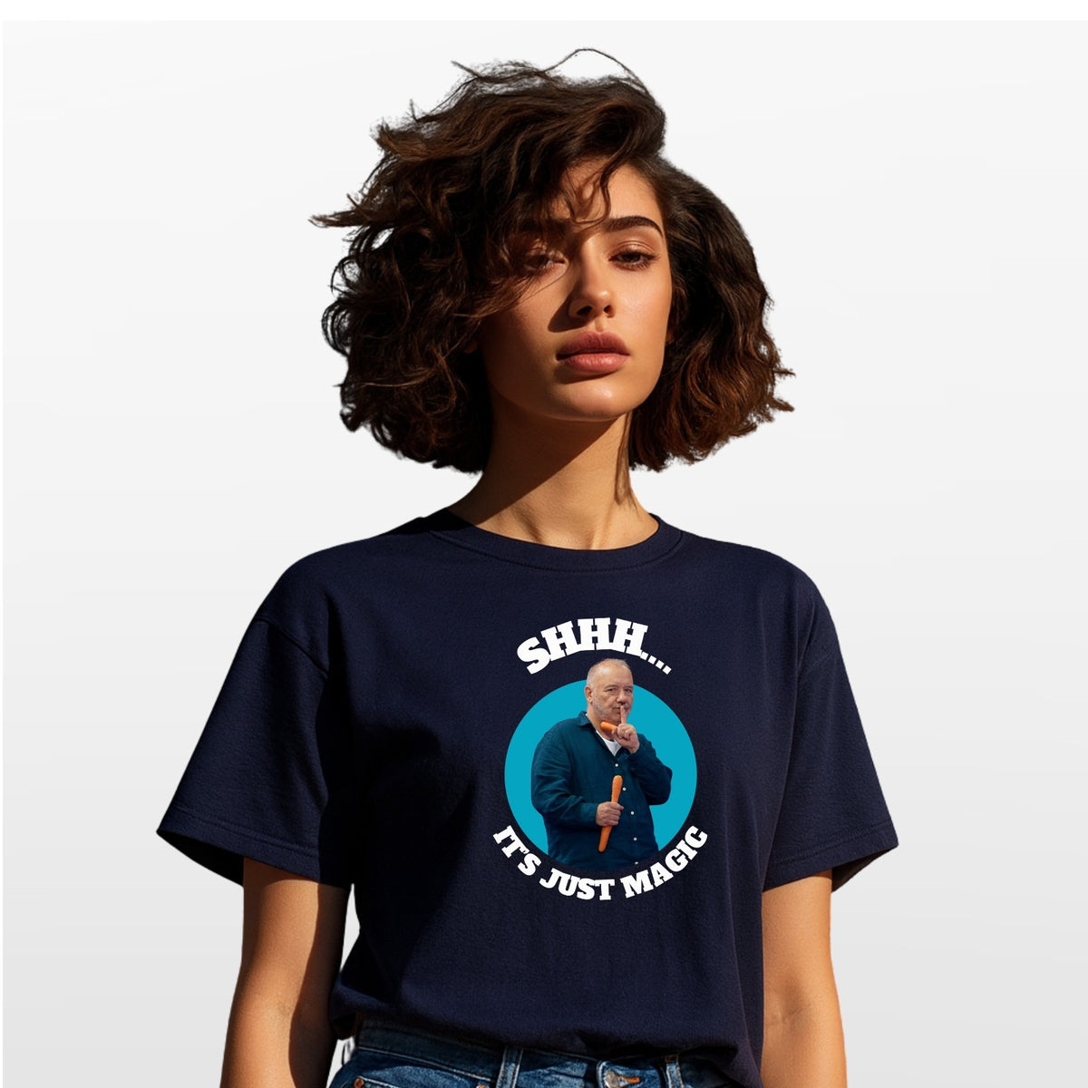 Shhh It’s Just Magic T-Shirt Funny Meme Bob Mortimer Style Unisex Gift Tee Top