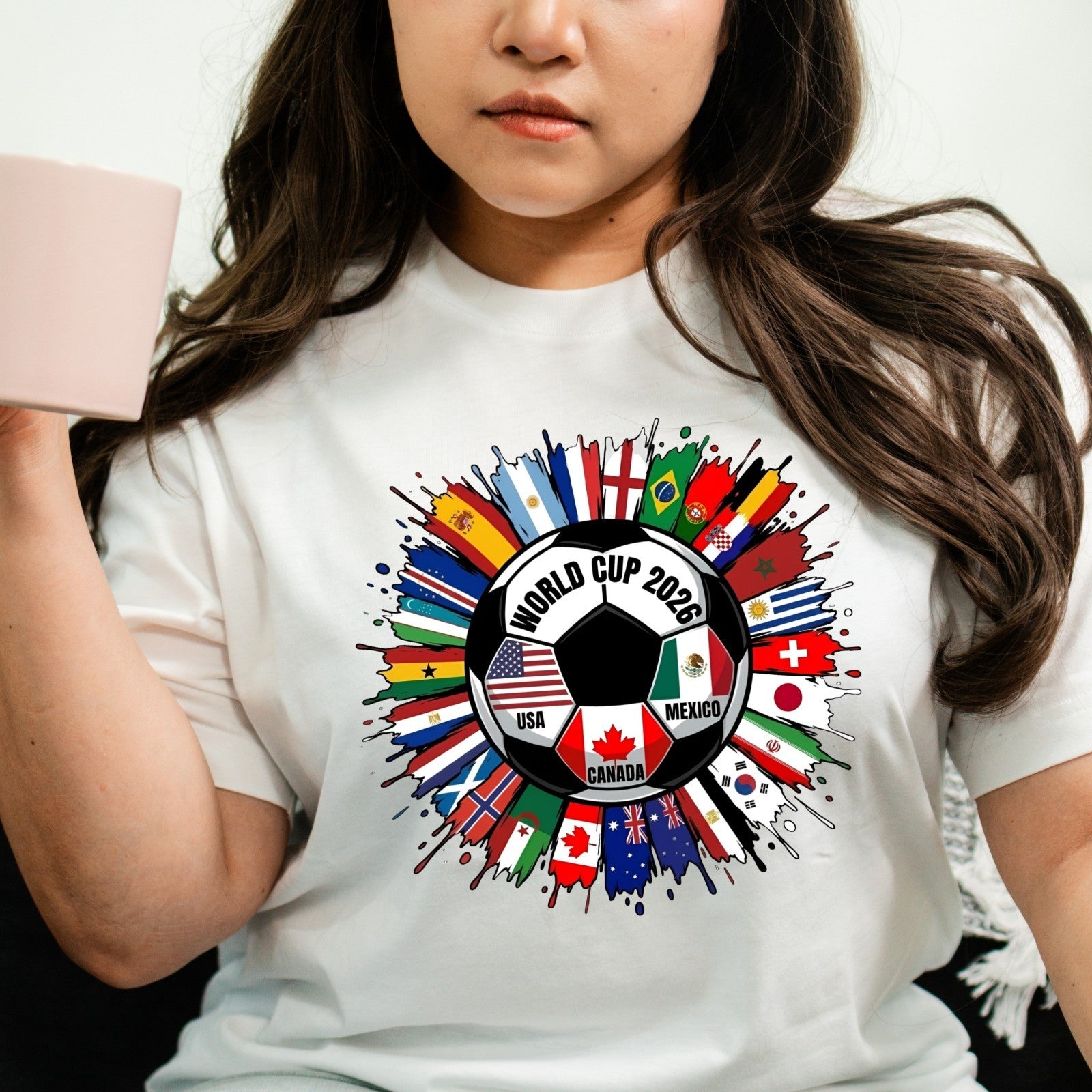 World Cup 2026 Football T-Shirt Unisex Soccer Fan Graphic Tee USA Canada Mexico