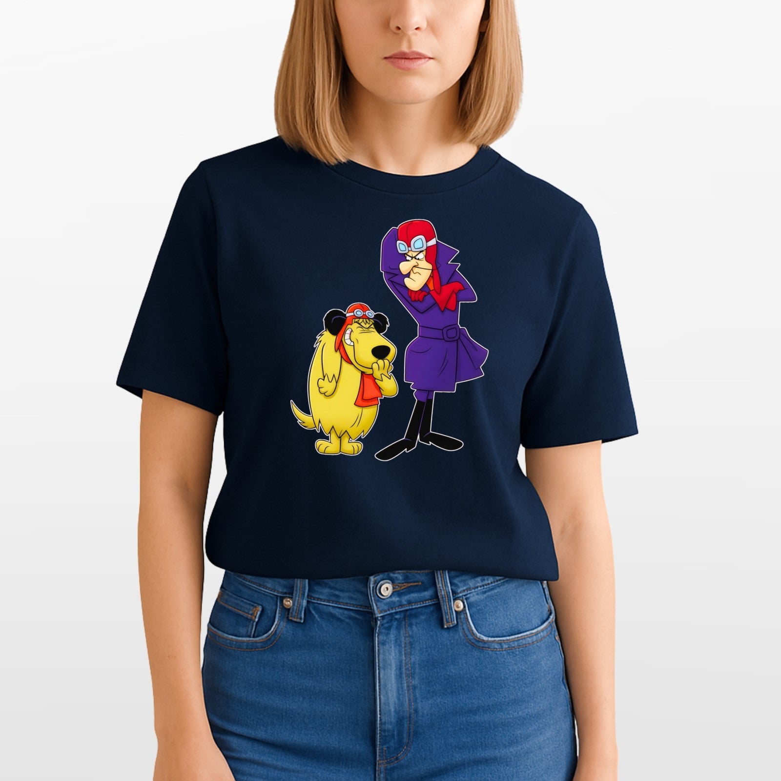 Wacky Races Dastardly And Muttley Retro T-Shirt Shirt Cartoon Hero Mens Clothing