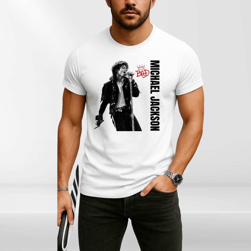 Michael Jackson Bad Album T-Shirt Pop King Graphic Unisex Tee