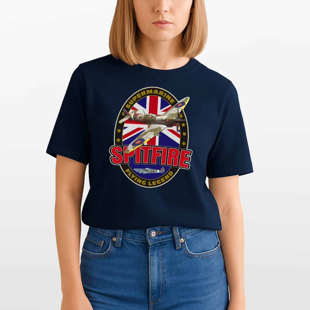 Supermarine Spitfire Aircraft Flying Legend Mens & Womens T-Shirt - Unisex Tee