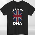 Britain Its In My DNA Funny Union Jack Flag T Shirt British Pride Unisex Cotton